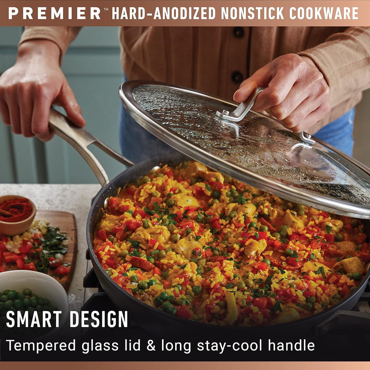 12-Inch Hard-Anodized Nonstick Frying Pan with Lid U355