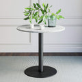 Black/Gold Kitchen Dining Table with Faux Carrara Marble Top A14308