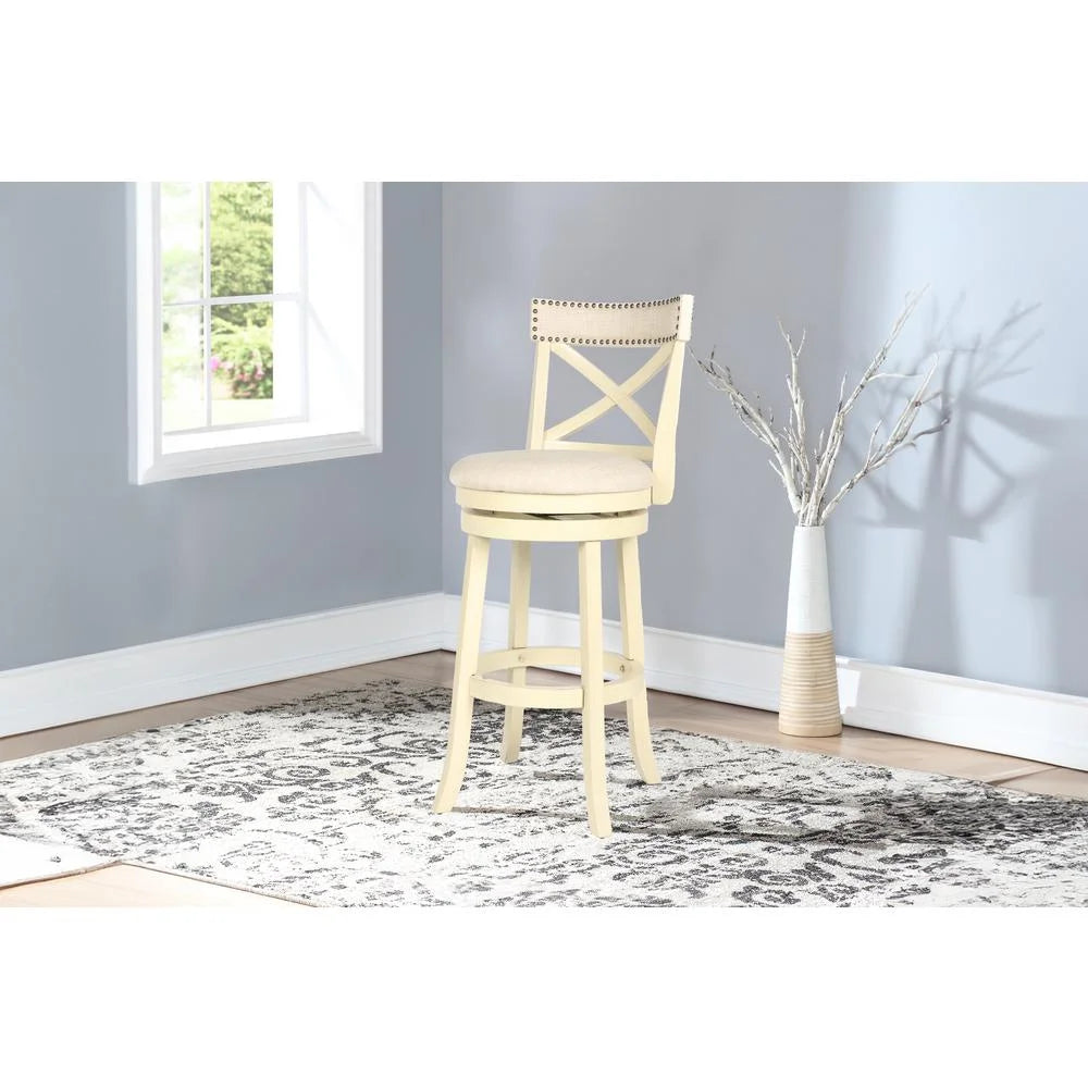29" Wood Bar Stool with Fabric Seat Q543980