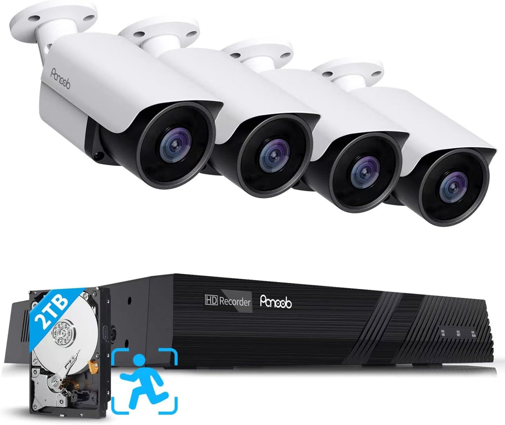 4K PoE Security Camera System with 2TB HDD NVR, 6pcs 8MP Bullet Cameras S8835