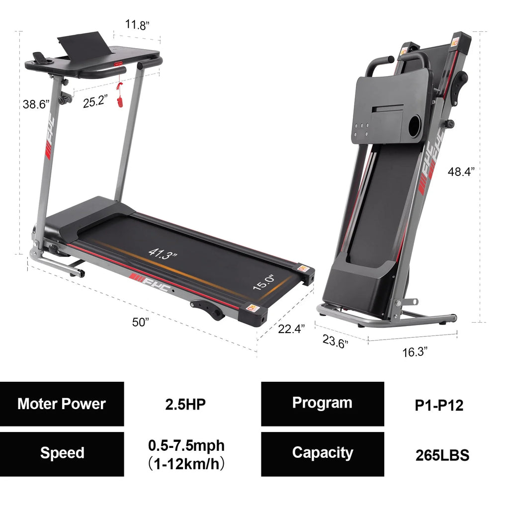 Folding Treadmill with Desk Electric Treadmill S733