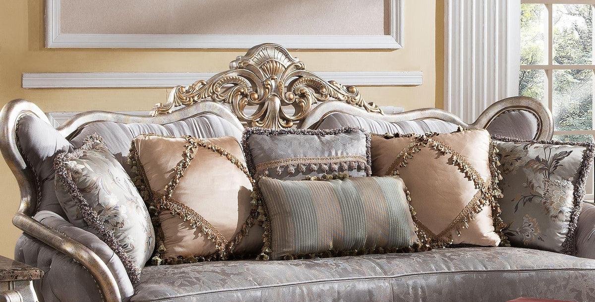 Metallic finish Wood Sofa Set 3Pcs W5183