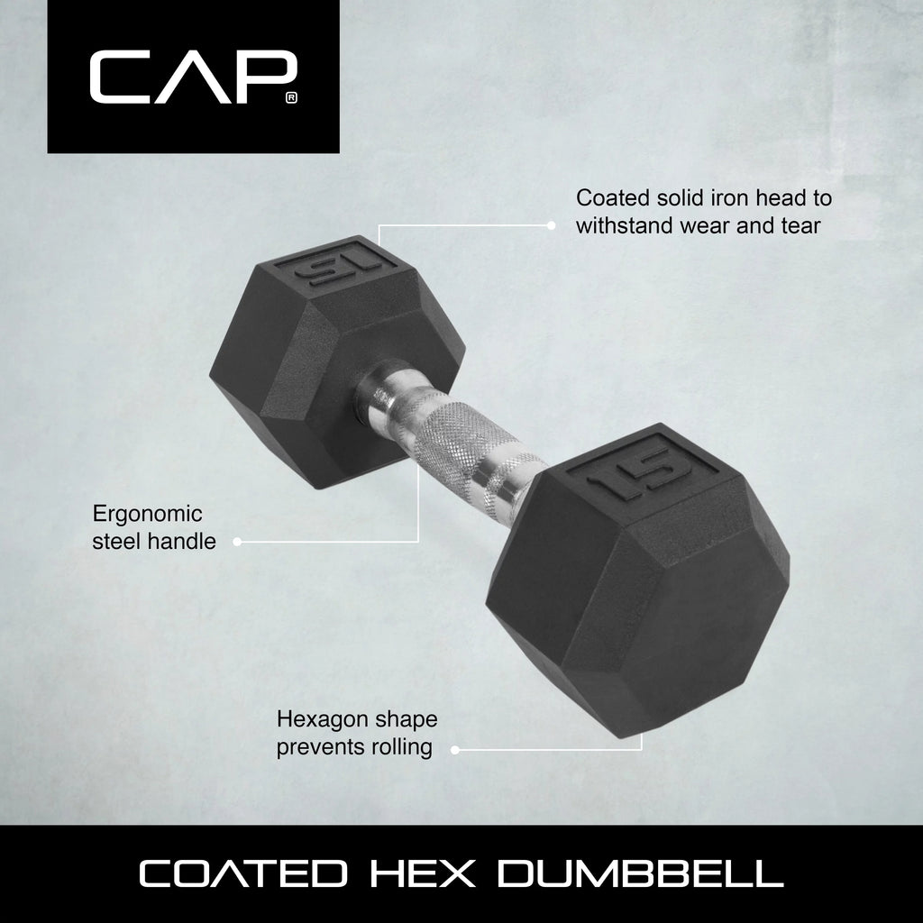 40 lbs Coated Hex Dumbbell Y4437