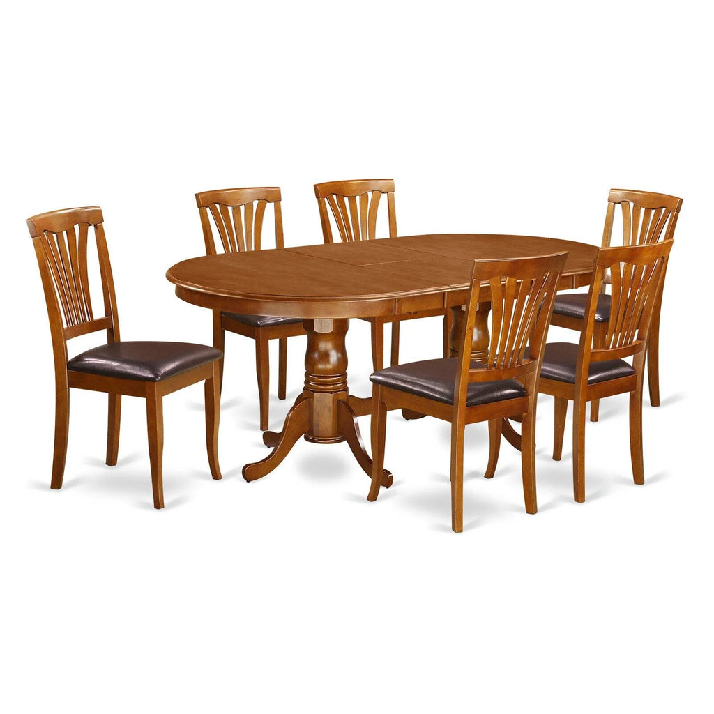7 Piece Wood Dining Room Table Set Y651971