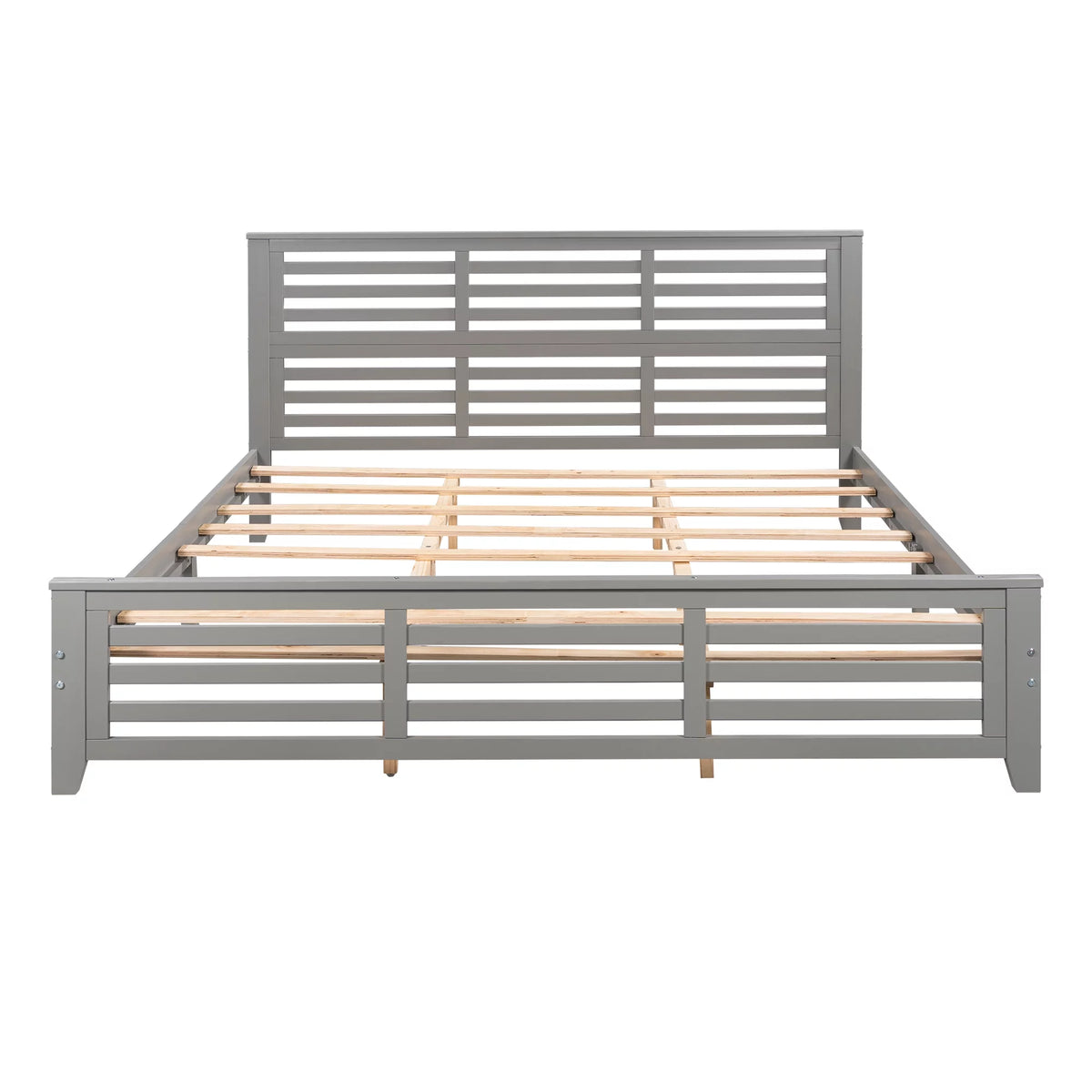 King Size Wood Platform Bed Frame with Headboard C2272