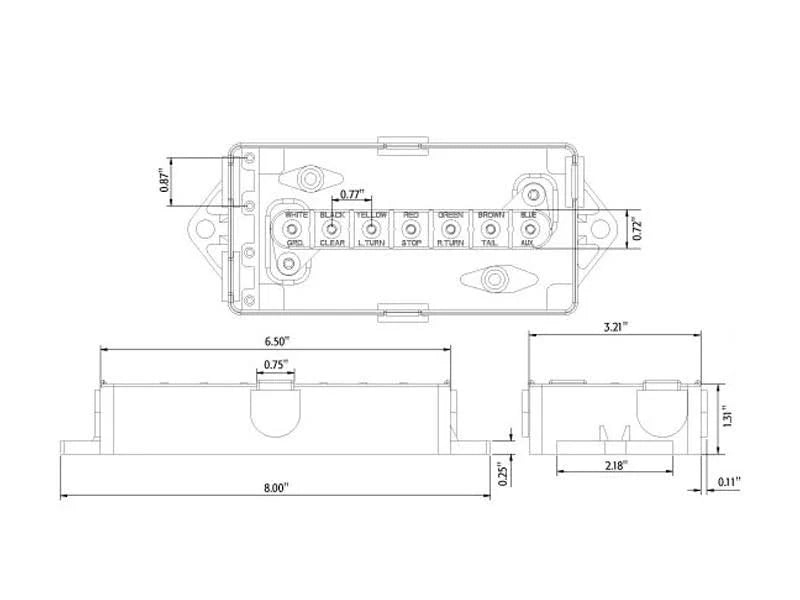 4-Pack Electrical Junction Box with 7 Color Coded Terminals B718