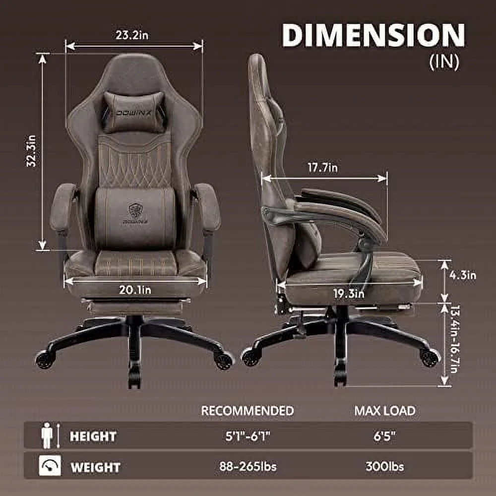 Black Ergonomic Gaming Chair with Footrest C77056