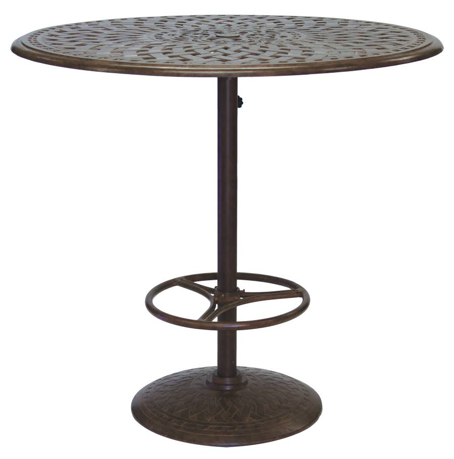 60 Cast Aluminum Round Bar Table J95865