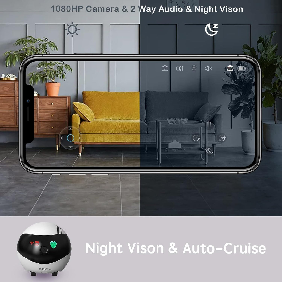1080P HD Pet Camera Robot with Night Vision I2343