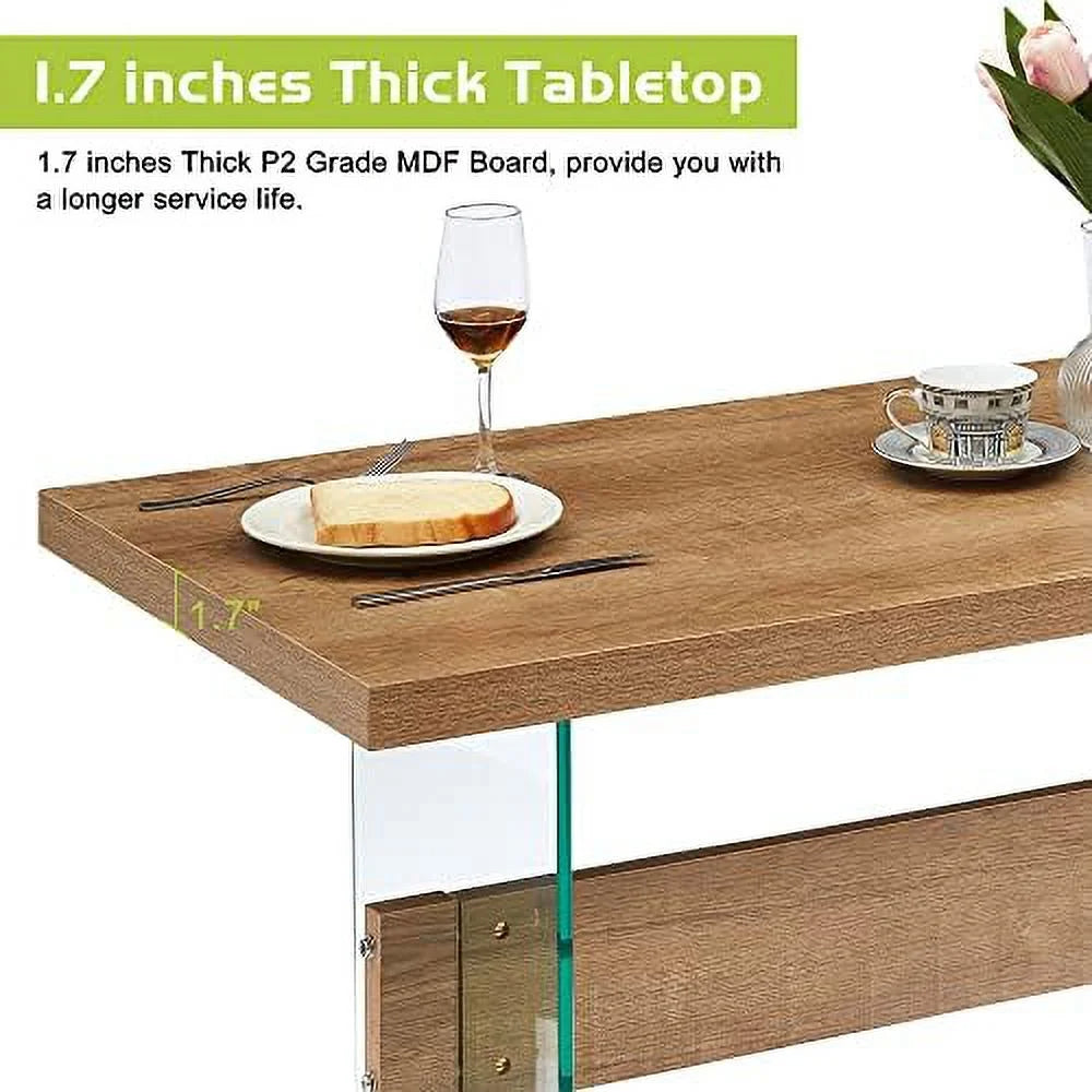 White High Glossy 55 inches Rectangular Dining Table T84719