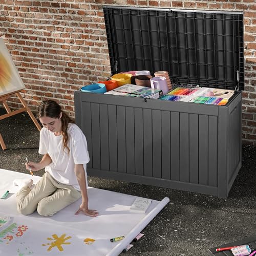 120 Gallon Black Resin Outdoor Storage Box Z320