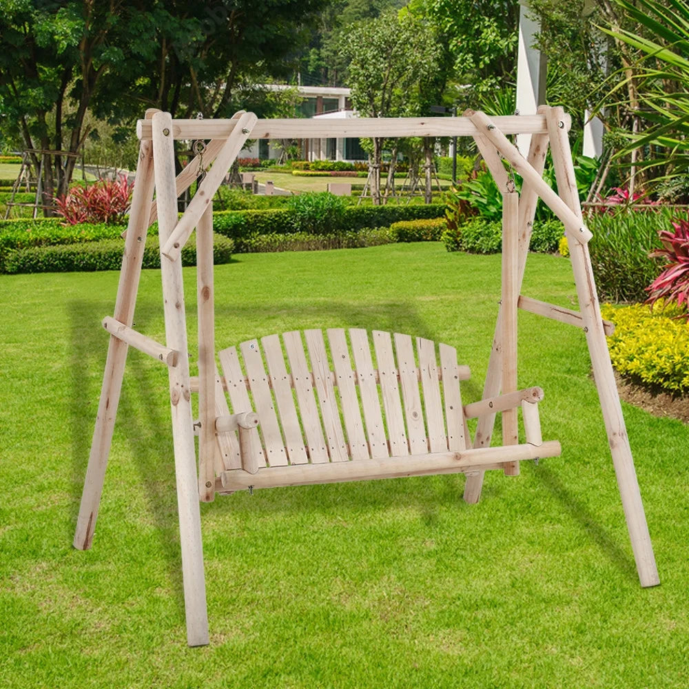 Wooden Swing Chair with A-Frame Stand V245060