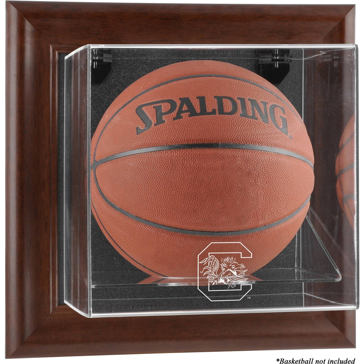 Brown Framed Wall-Mountable Basketball Display Case J2464