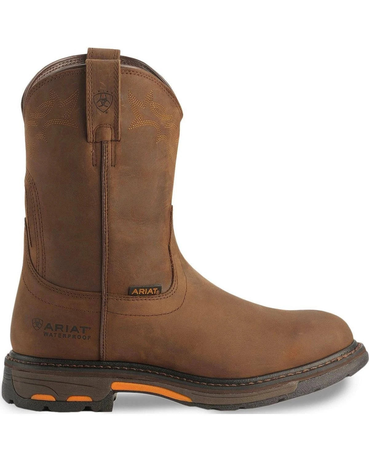 Brown Pull-On Work Boots T70846