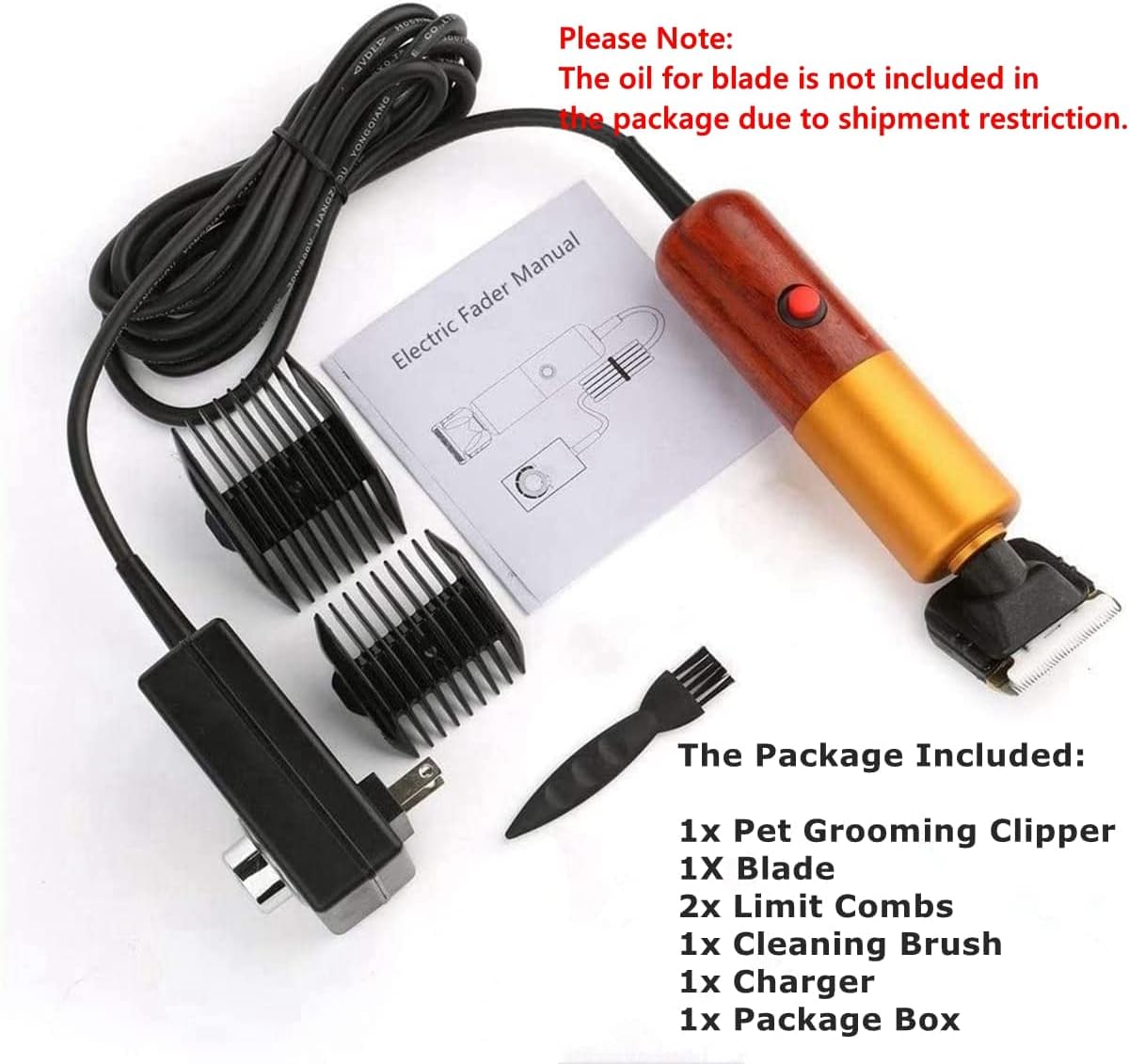 Low Noise Pet Grooming Clippers with 2 Comb Attachments K694705