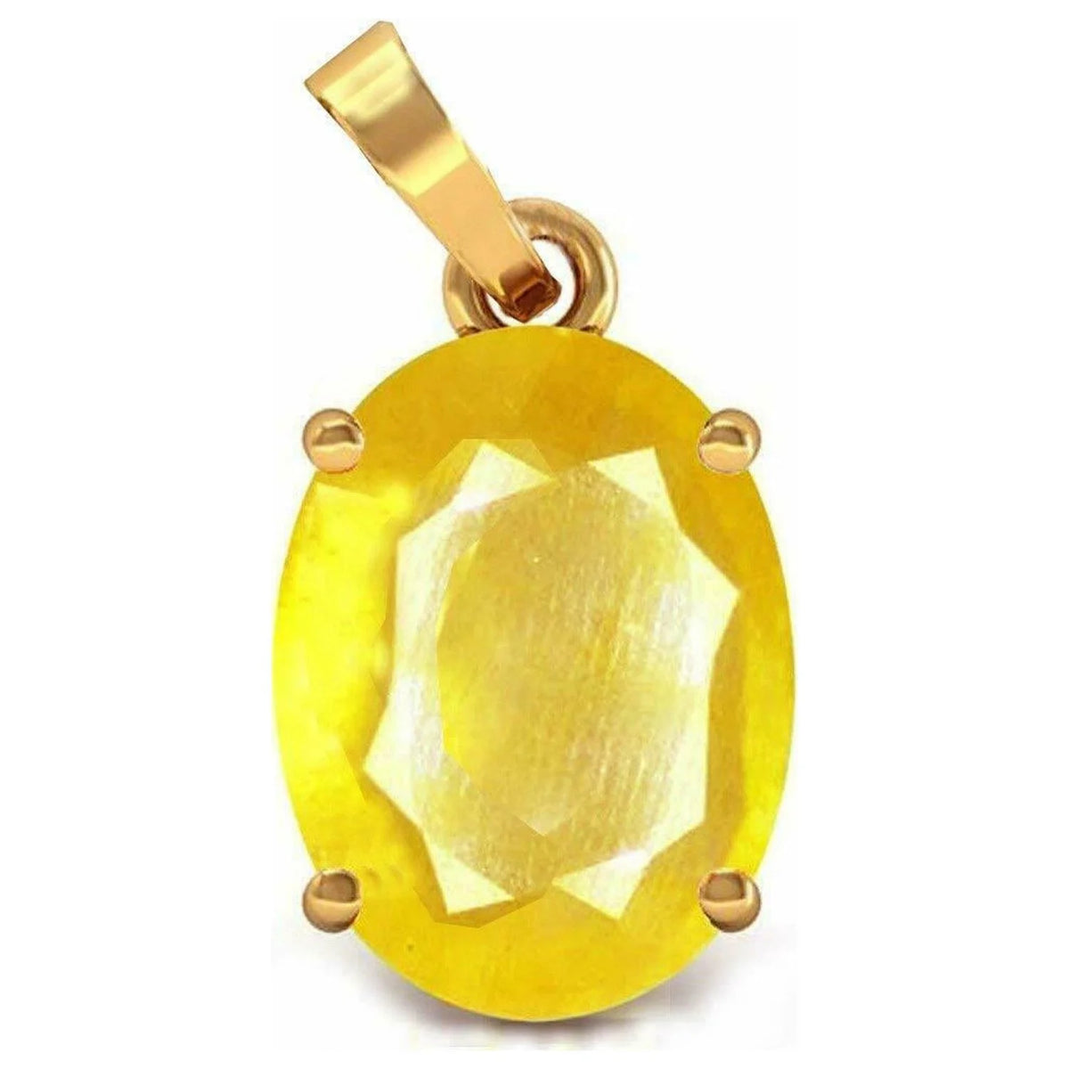 Natural Certified 10 Ct Yellow Sapphire 14K Gold Locket C7923