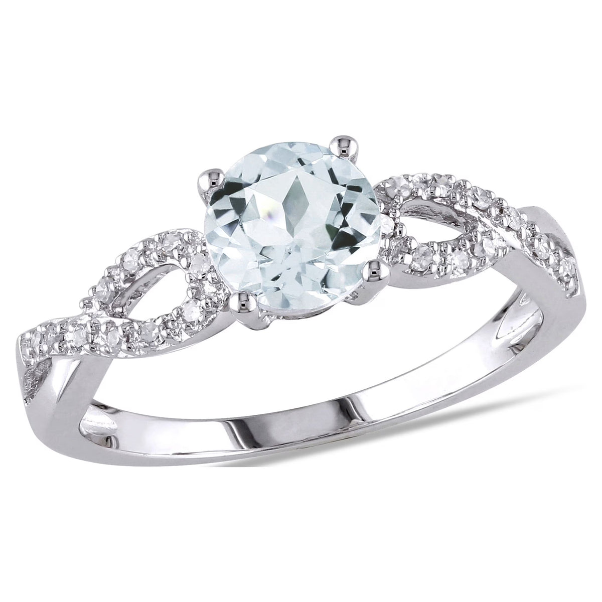 10kt White Gold Aquamarine Diamond Engagement Ring P336867