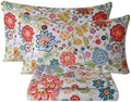Queen Size 4 Piece Microfiber Floral Bed Sheets H291373