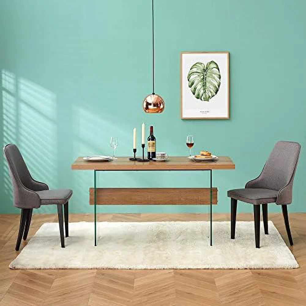 White High Glossy 55 inches Rectangular Dining Table T84719