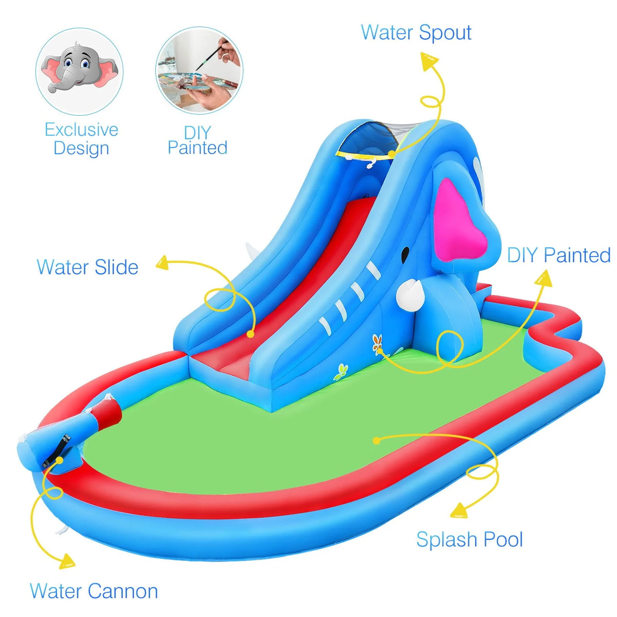 Inflatable Water Slide Kids Pool with Blower T66218