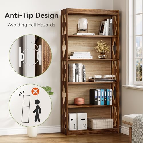 69.9" 5-Tier Vintage Bookshelf I5196