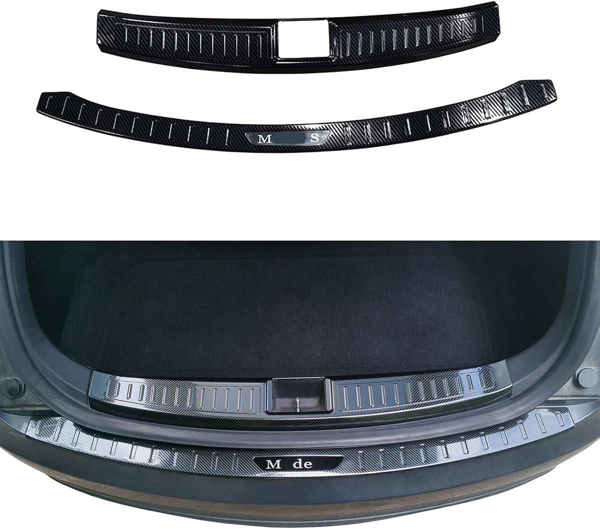 Stainless Steel Rear Trunk Bumper Protector Guard Pack of 2 S974