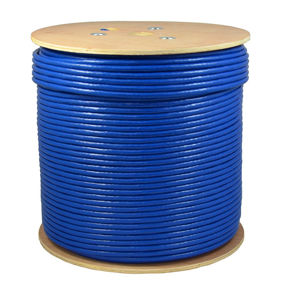 1000ft CAT6A S/FTP in-Wall CMR Rated Bare Copper Solid 23AWG Conductor 550Mhz Ethernet Wire Z43563