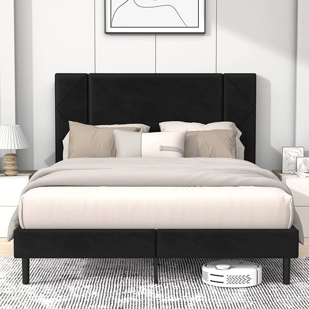 Queen Velvet Upholstered Bed Frame R349447