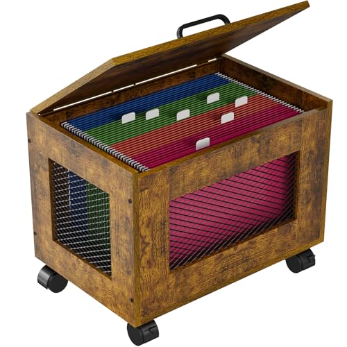Rolling File Cabinet Cart with Lid for Letter & Legal Size B61027