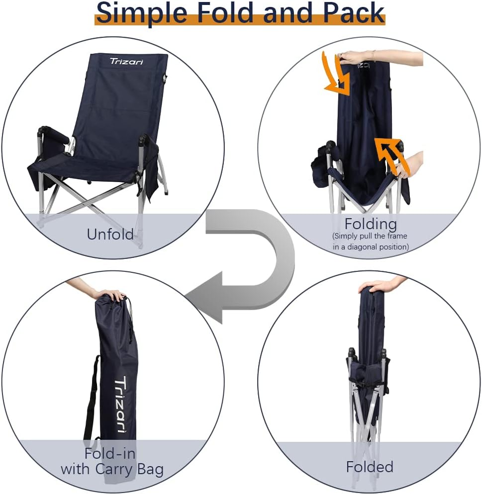 Ultralight Portable Folding Camping Chair with Cup Holders and Carry Bag G2343
