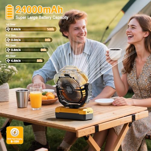 460ml Portable Misting Fan with 24000mAh Rechargeable Battery, Black S539
