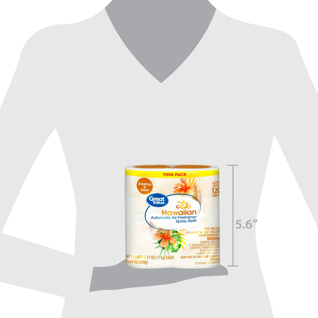 Automatic Air Freshener Spray Refill, Hawaiian, 2 Pieces P99357