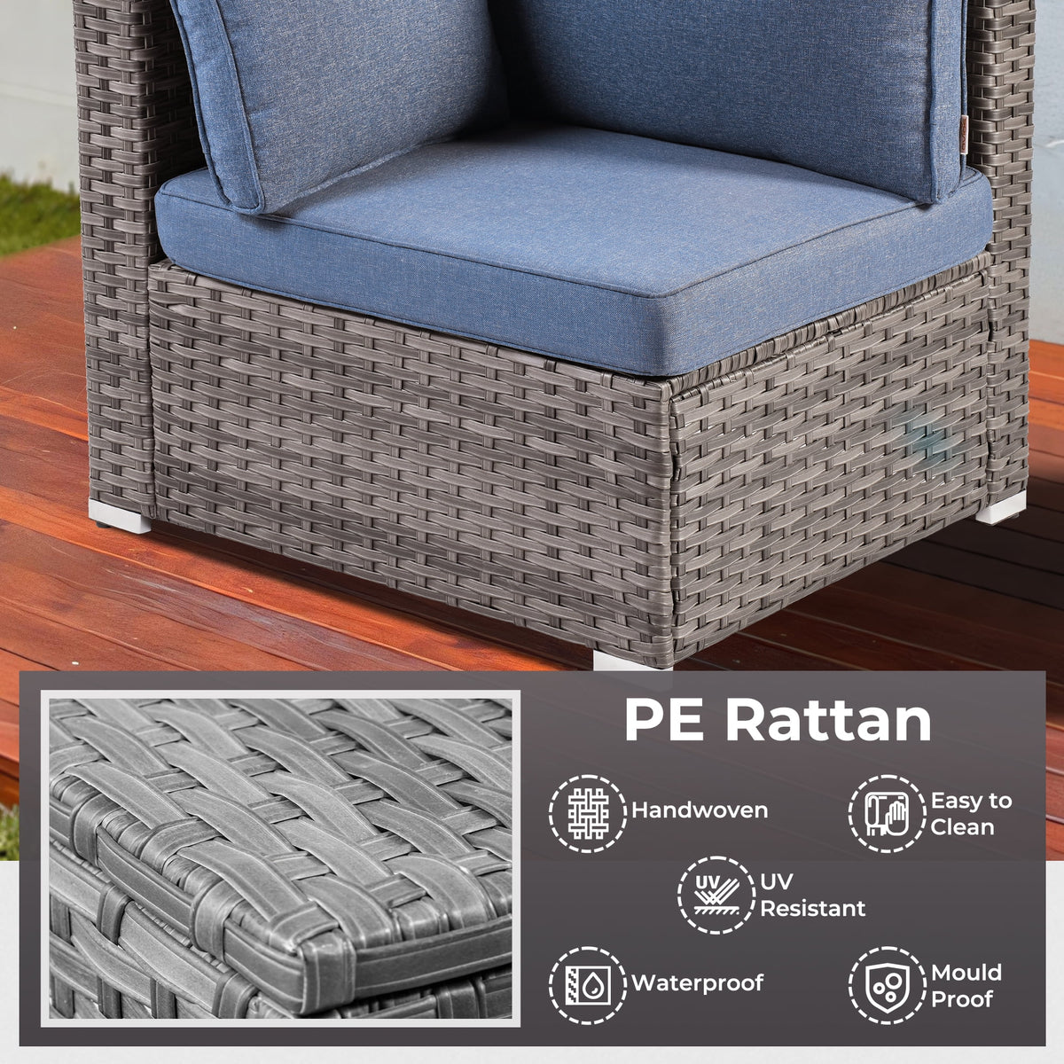 7 Pieces Wicker Outdoor Patio Sectional Couch X492560