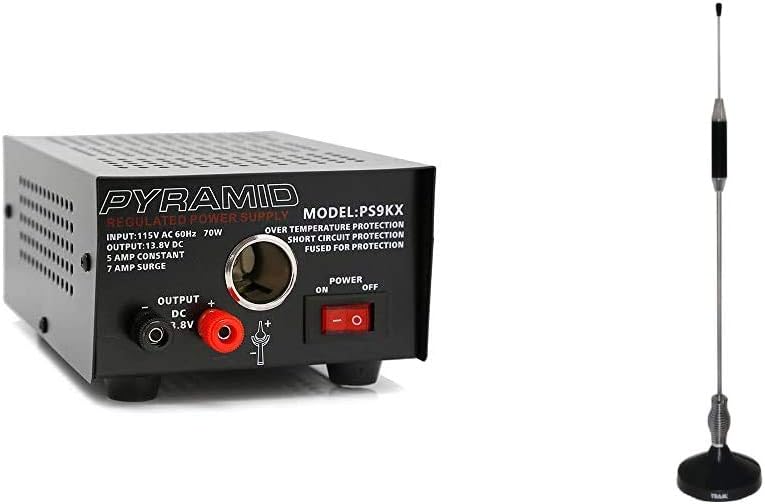 Universal Compact Bench Power Supply 5 Amp Linear Regulated 13.8 Volt DC 115V AC 70 Watt Input Screw Type Terminal 12V Car Cigarette Lighter Pack of 2 D202