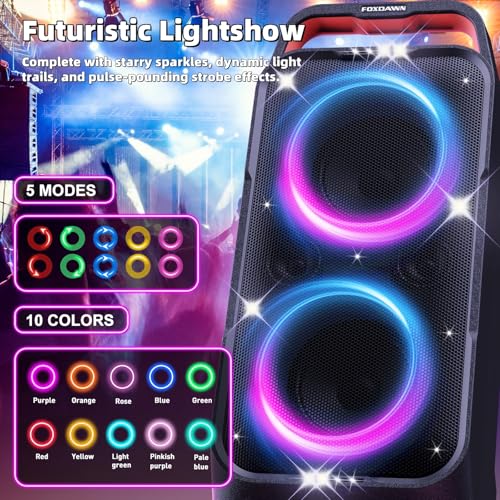 Portable Bluetooth Speaker with Deep Bass and LED Light Show R41563