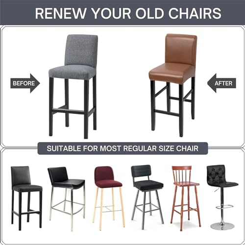 Waterproof PU Bar Stool Covers Set of 2 E5590