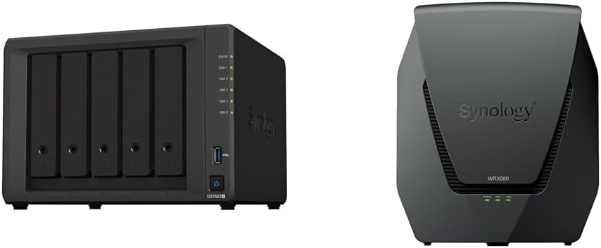 5-Bay DiskStation Black & Dual-Band Wi-Fi 6 Router 2.5Gbps Ethernet D34744