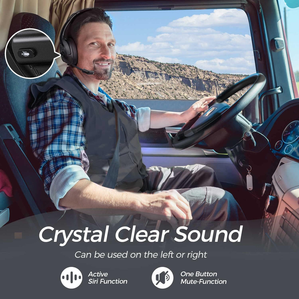 Bluetooth Headset with Microphone Noise Cancelling Wireless Headphone N400975