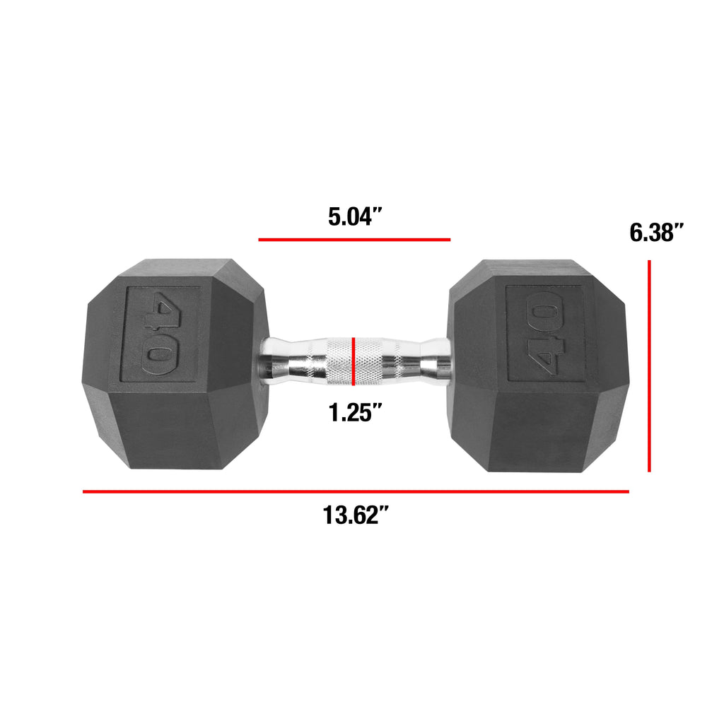 40 lbs Coated Hex Dumbbell Y4437