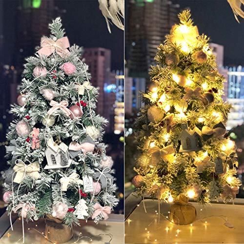 20 Inch Pre-Lit Artificial Mini Christmas Tree with 40 LED Lights V24651