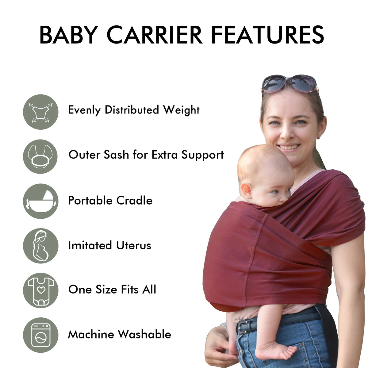 Organic Cotton Adjustable Baby Wrap Carrier Y104