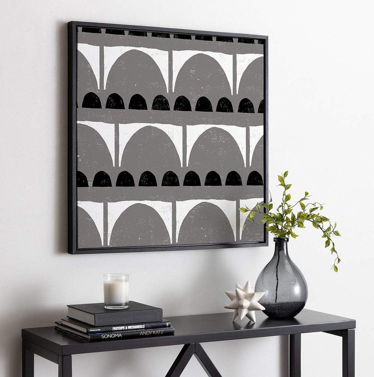 30x30 Black Framed Canvas Wall Art F7588