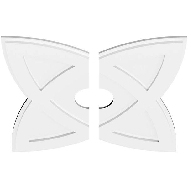 28 inchod x 5 inchid x 10 1/2 inchc x 1 inchp PVC Contemporary Ceiling Medallion, Two Piece B7007