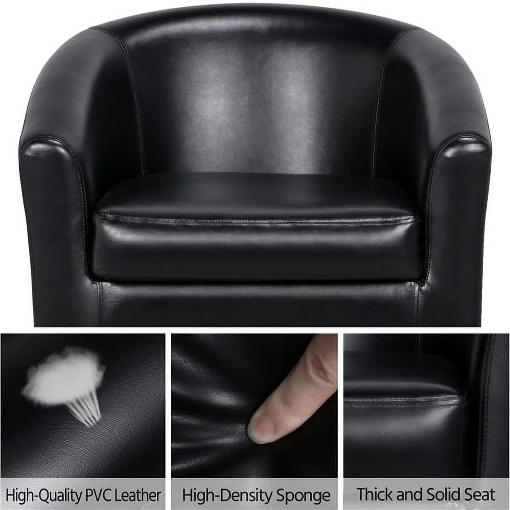 Black Faux Leather Accent Arm Chair J541505