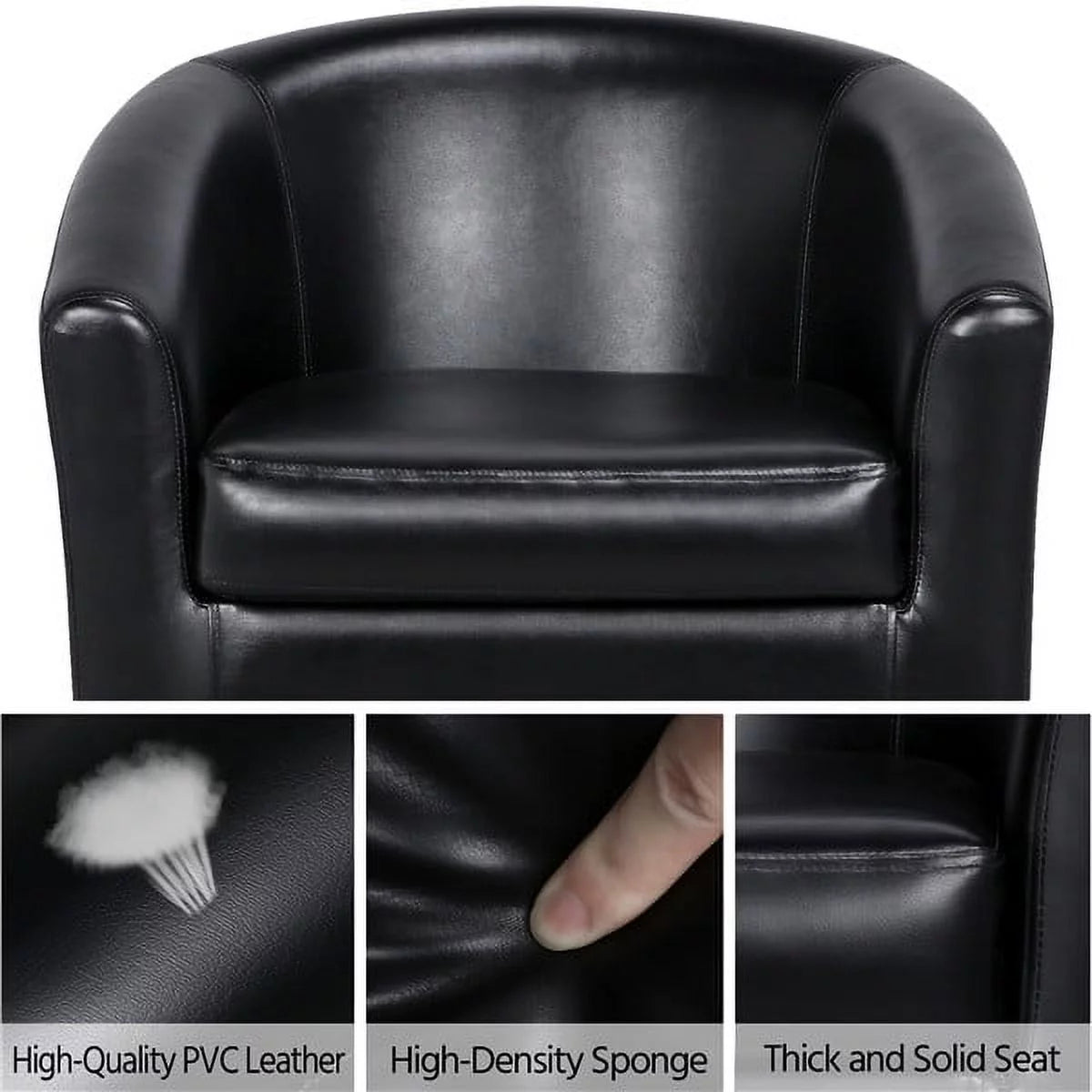 Black Faux Leather Accent Arm Chair J541505