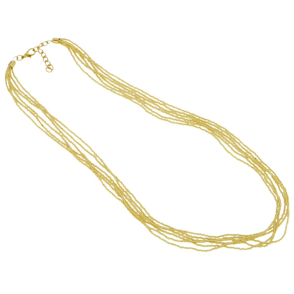 Gold Seed Bead Necklace Y1346