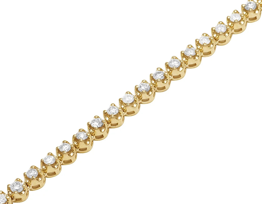 10K Yellow Gold Diamond Tennis Choker Necklace 4mm 21" 6.5CT Q310766