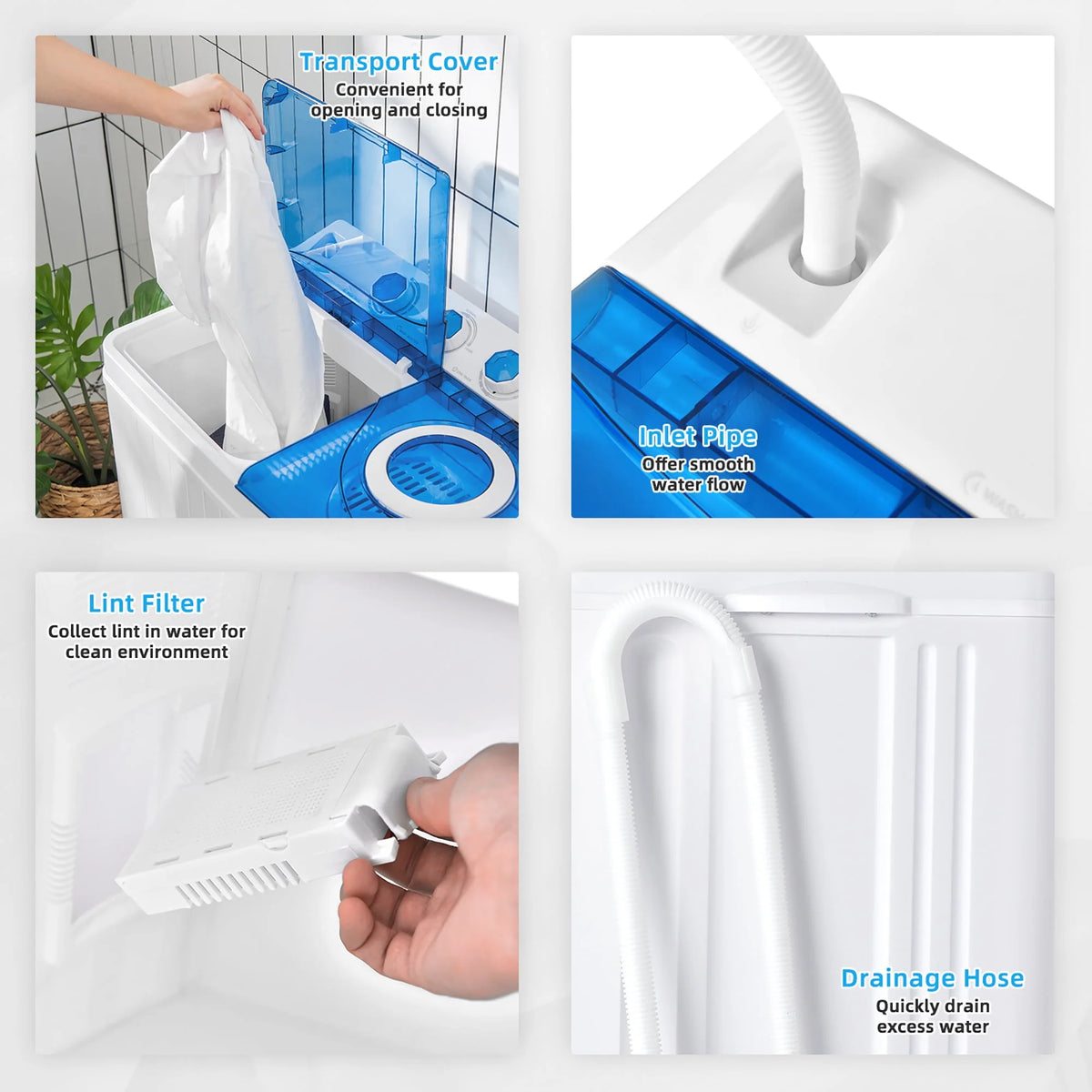 26lbs Portable Semi-automatic Twin Tub Washing Machine H678