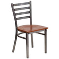 Red Cherry Wood Seat Metal Restaurant Chair R45870