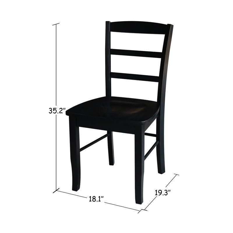 Black Ladderback Dining Chair Set of 2 N735434